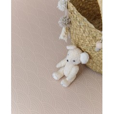 Bodenmatte Schutzmatte, rund 110cm, Regenbogen Mokka