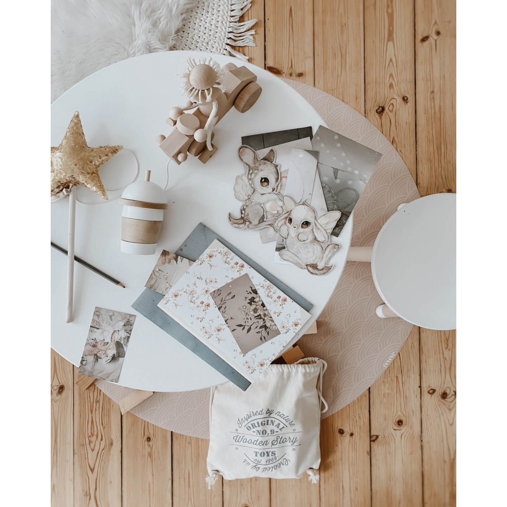 Bodenmatte Schutzmatte, rund 110cm, Regenbogen Mokka