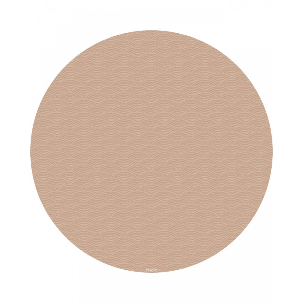 Bodenmatte Schutzmatte, rund 110cm, Regenbogen Mokka