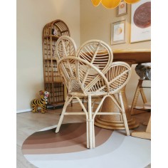 Bodenmatte Schutzmatte, rund 110cm, Retrolinien Braun