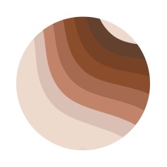 Bodenmatte Schutzmatte, rund 110cm, Retrolinien Braun