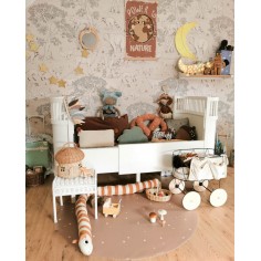 Bodenmatte Schutzmatte, rund 110cm, Punkte Zimt