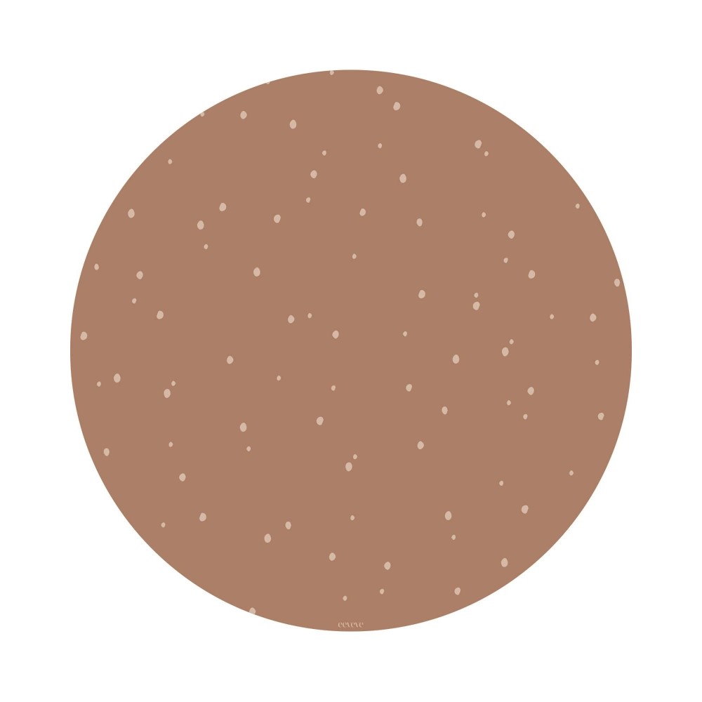 Bodenmatte Schutzmatte, rund 110cm, Punkte Zimt