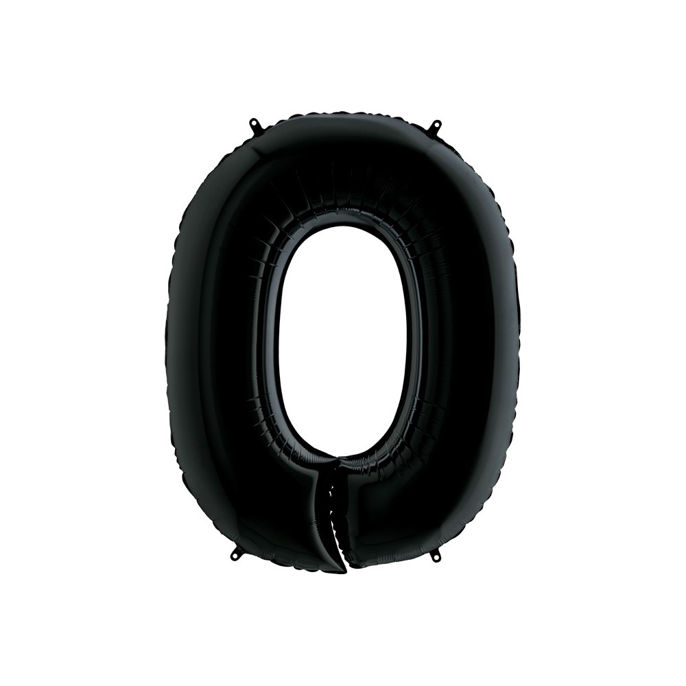 Grabo Folienballon Schwarz 100 cm, Zahl "0"