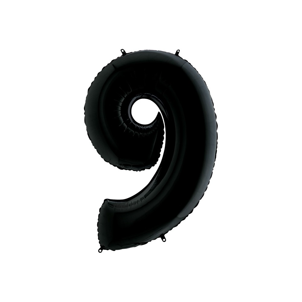 Grabo Folienballon Schwarz 100 cm, Zahl "9"
