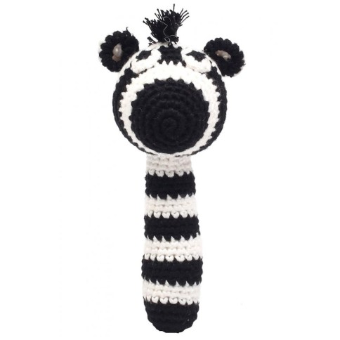 Rasselstab gehäkelt, Schwarzes Zebra