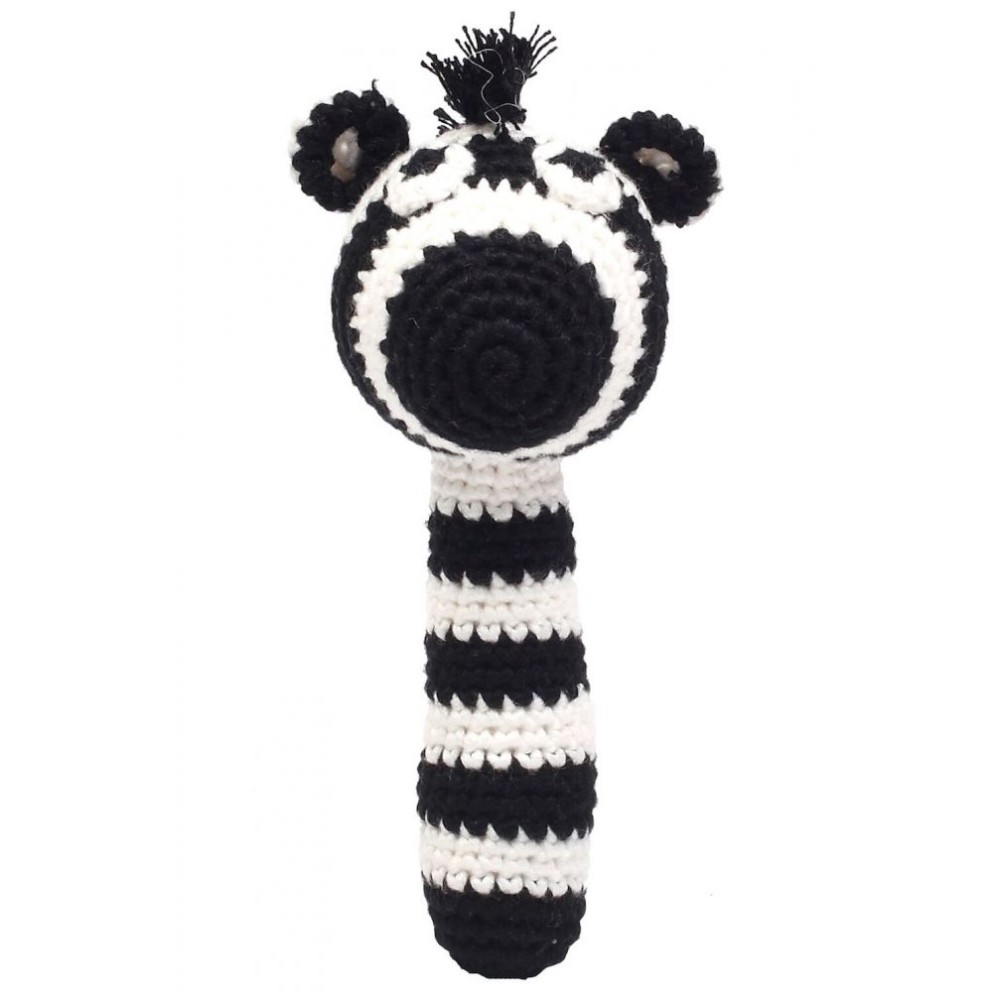 Rasselstab gehäkelt, Schwarzes Zebra