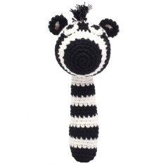 Rasselstab gehäkelt, Schwarzes Zebra