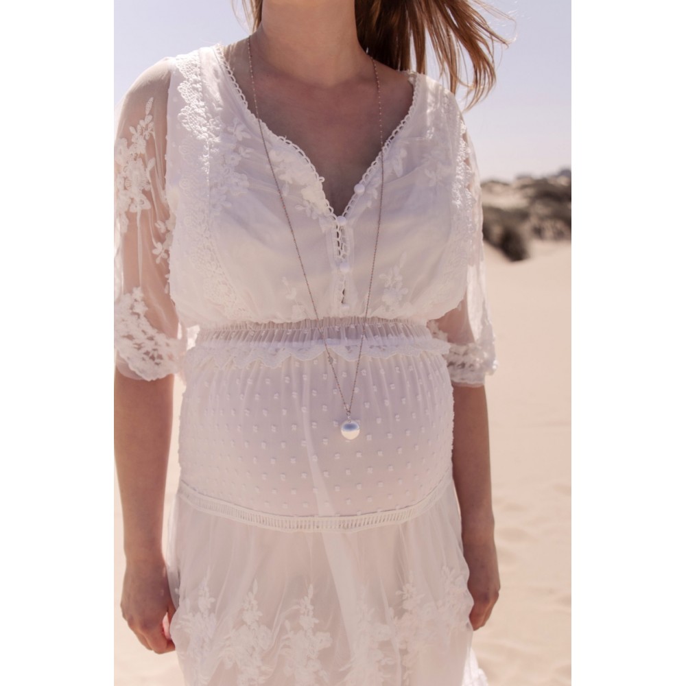 Bola-Kugel Fine Collection Schwangerschaftskette, Rosé-Blau