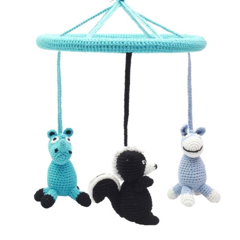 naturzoo Häkelmobil & 8211 Rhino, Skunk & Donkey