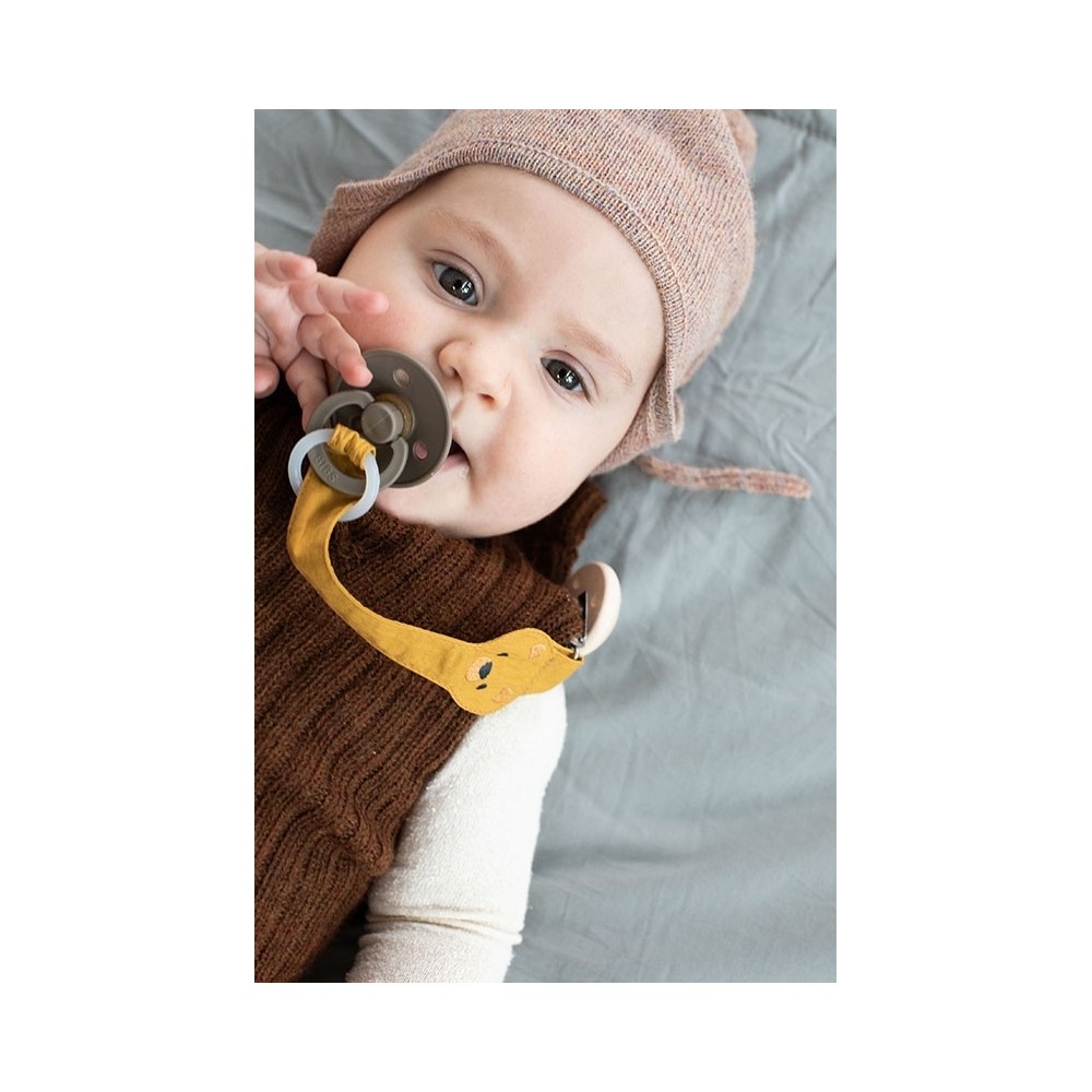 Franck & Fischer Schnullerkette Teddy Gelb