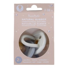 Bumi bébé Naturkautschuk Schnuller 2er-Pack, Dove Grey & Sage, rund (3-36 Monate)