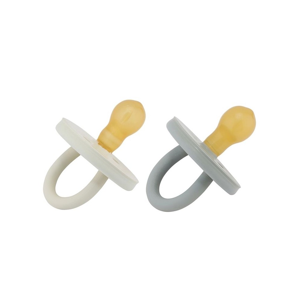 Bumi bébé Naturkautschuk Schnuller 2er-Pack, Dove Grey & Sage, rund (3-36 Monate)