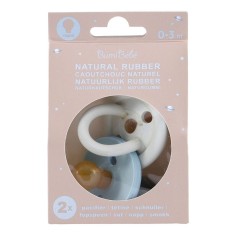 Bumi bébé Naturkautschuk Schnuller 2er-Pack, Denim & Sage, rund (0-3 Monate)