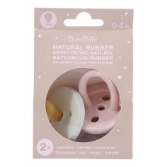 Bumi bébé Naturkautschuk Schnuller 2er-Pack, Rose & Sage, rund (0-3 Monate)