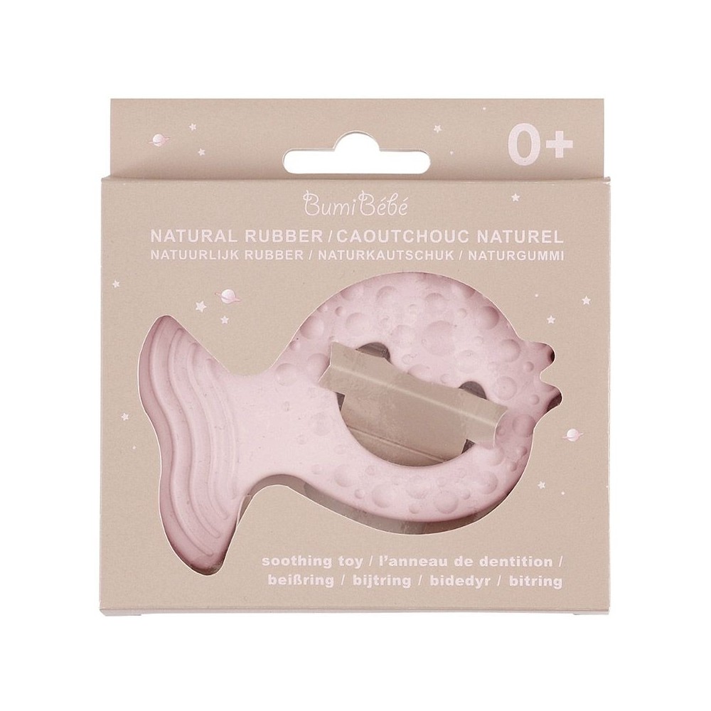 Bumi bébé Naturkautschuk Beissring Fisch, Rose