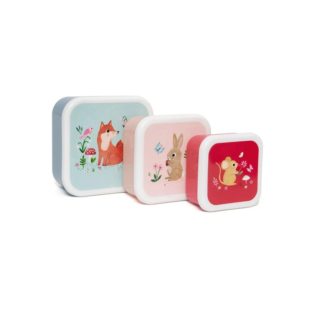 Petit Monkey Set 3 Snack-Dosen, Stone Blue