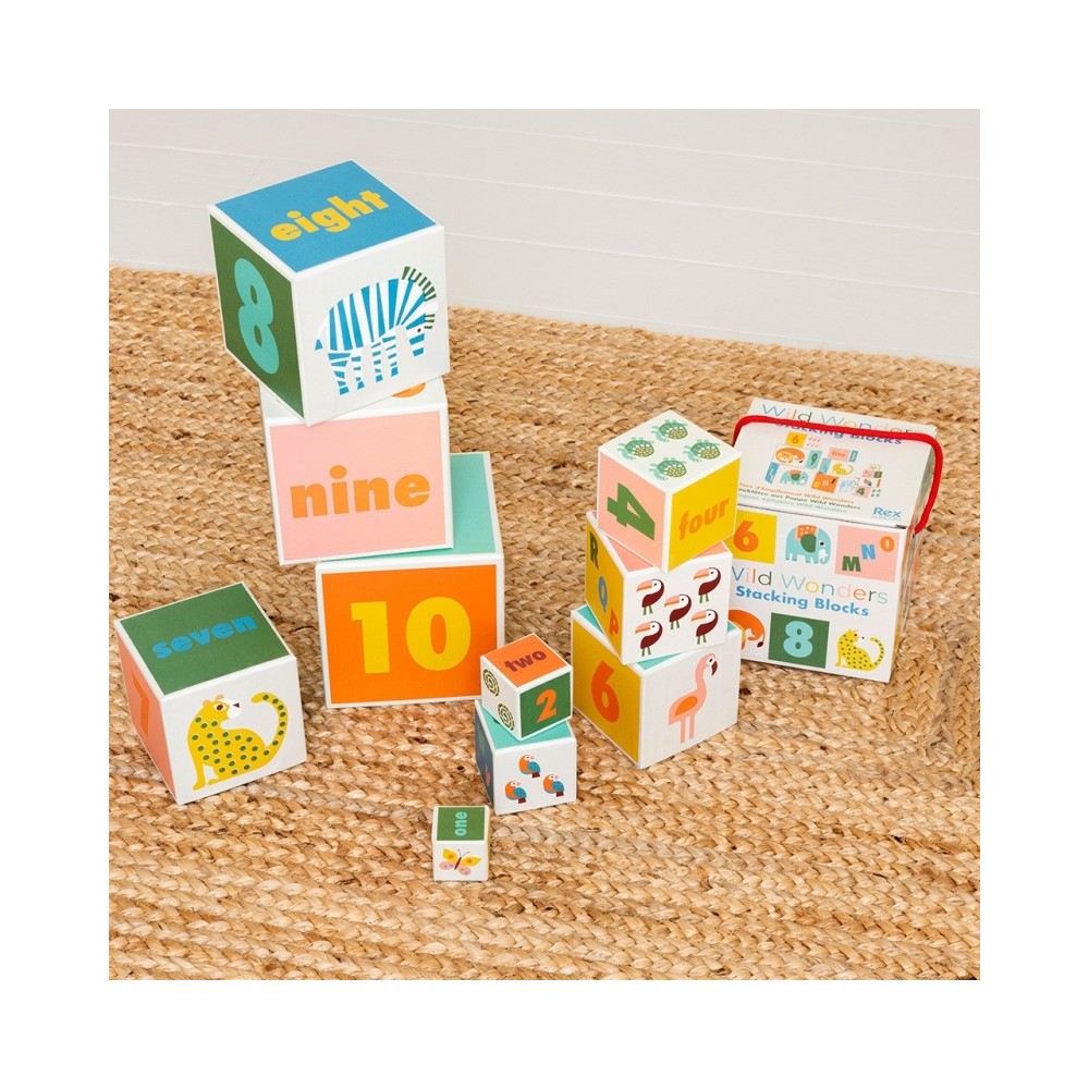 Rex London 10 Stapelblöcke, Wild Wonders