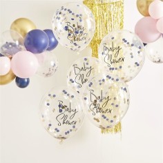 Navy Pink & Gold Confetti Baby Shower Ballone