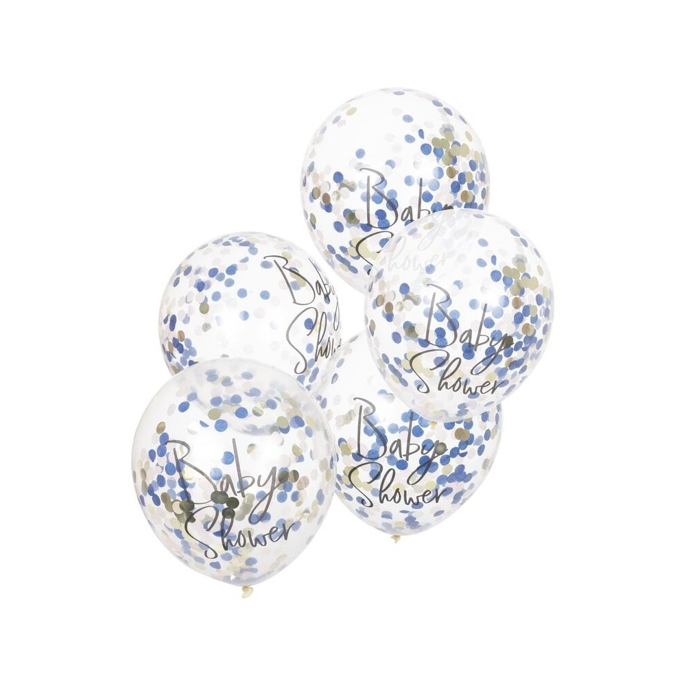 Navy Pink & Gold Confetti Baby Shower Ballone