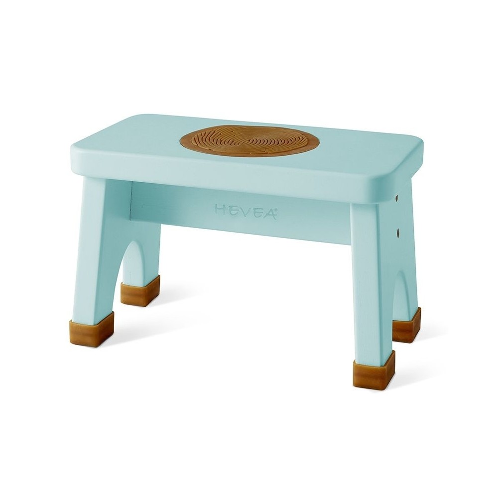 Hevea Kinderhocker aus Kautschukbaumholz - Dusty Blue