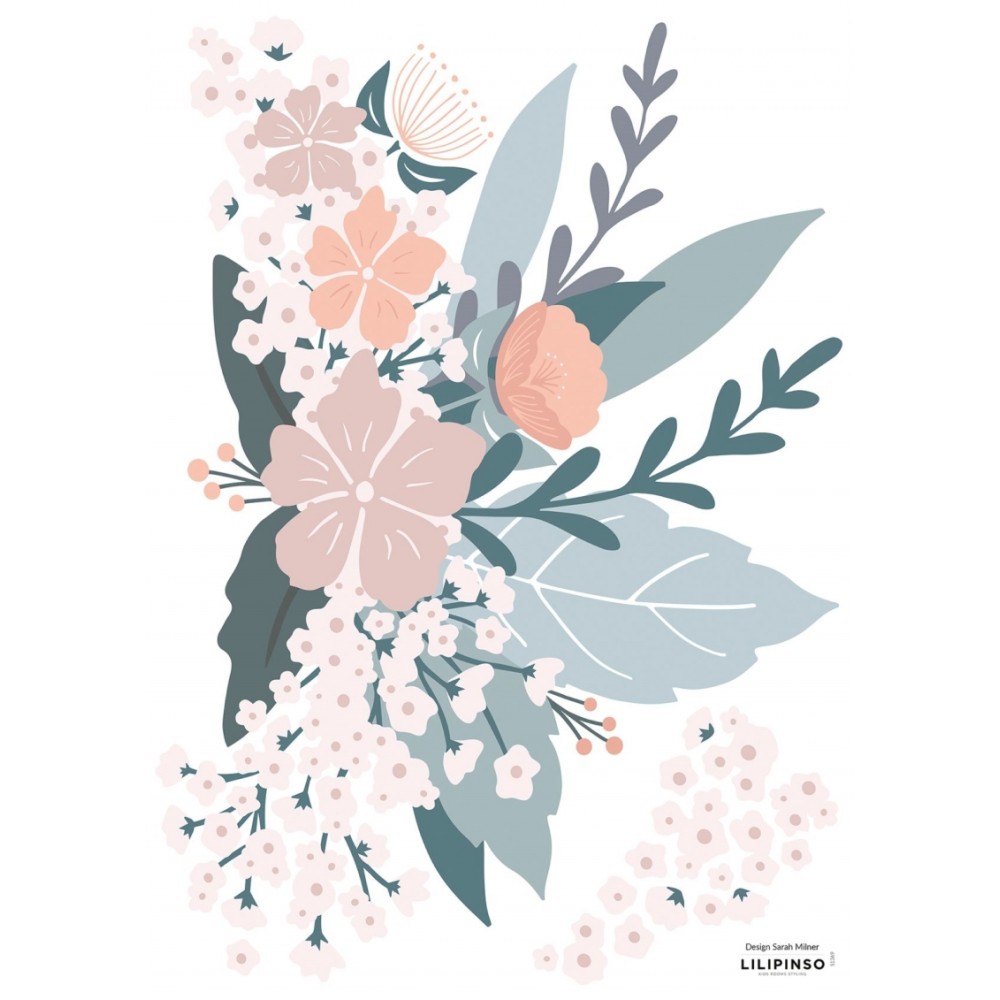 Wandsticker Dekoration, Blumenkomposition Adele