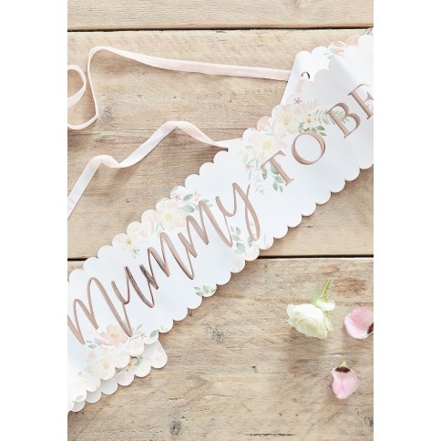 Baby Shower Bump Mummy To Be Sash, Roségold