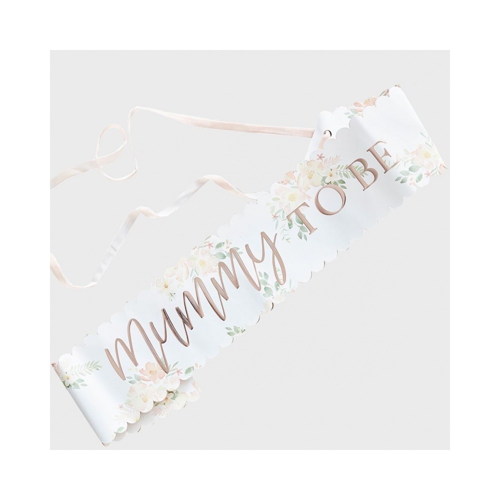 Baby Shower Bump Mummy To Be Sash, Roségold