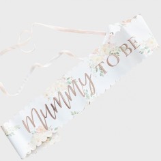 Baby Shower Bump Mummy To Be Sash, Roségold
