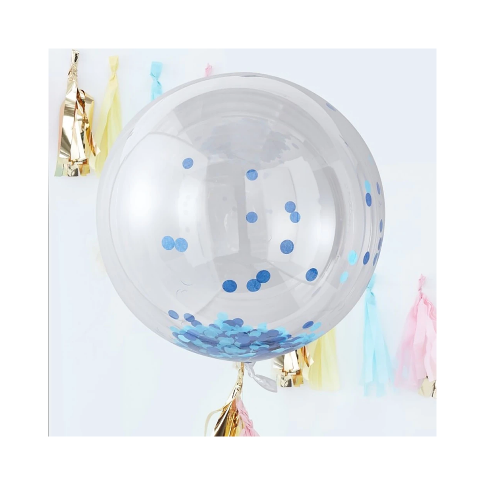 riesige Konfetti Ballone, 3 Stück - blau