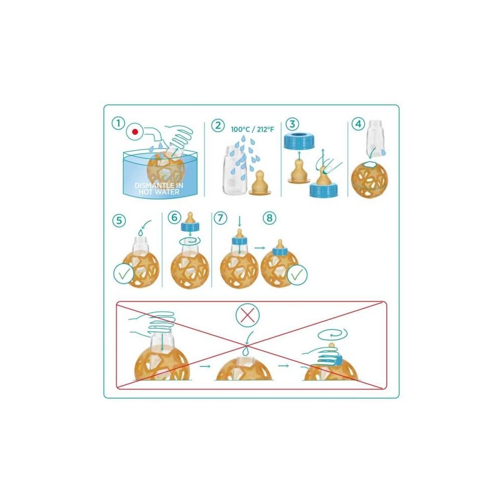 Buveur pour la bouteille de bébé, 2 paquets, 0-3 mois
