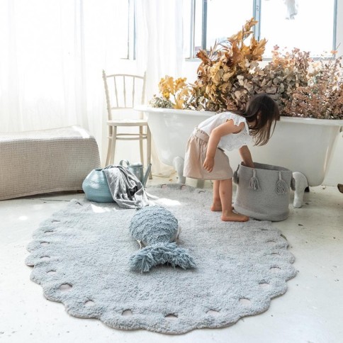 Aufbewahrungskorb Woody, Pearl Blue