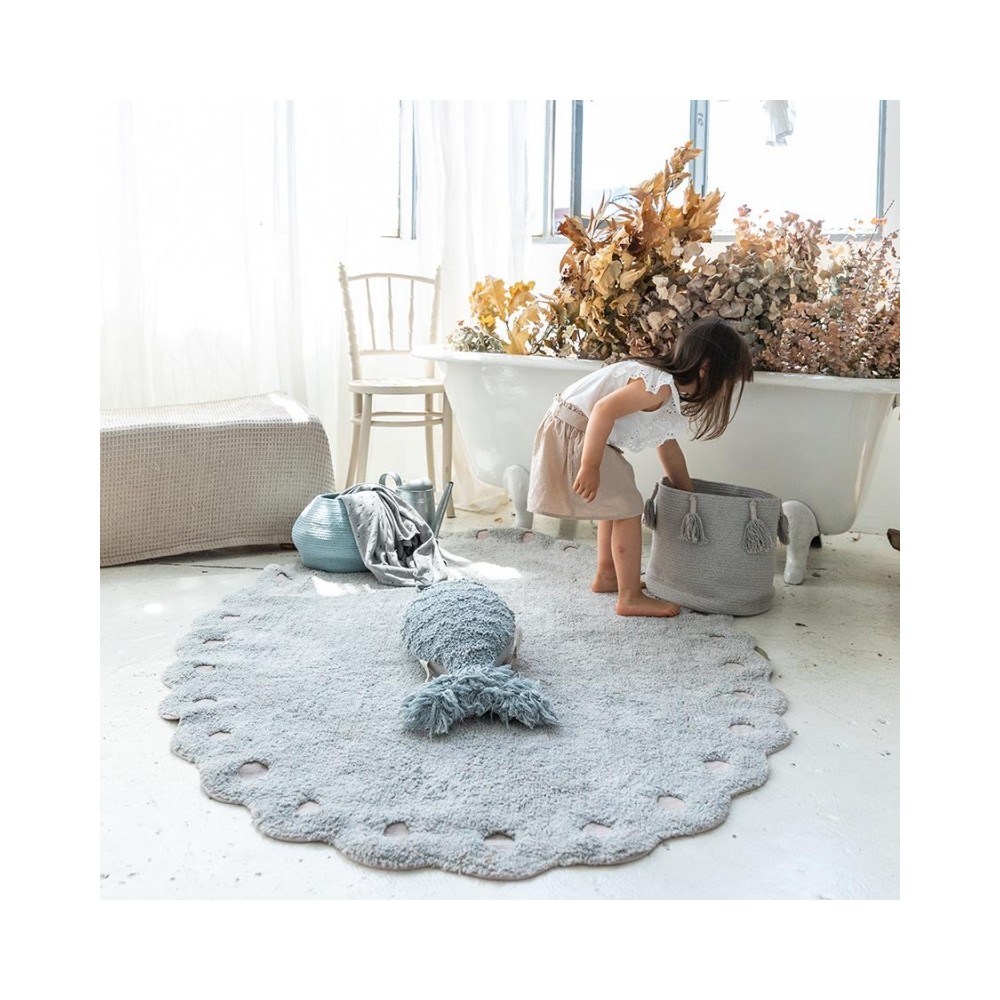 Aufbewahrungskorb Woody, Pearl Blue