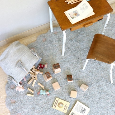 Aufbewahrungskorb Woody, Pearl Blue