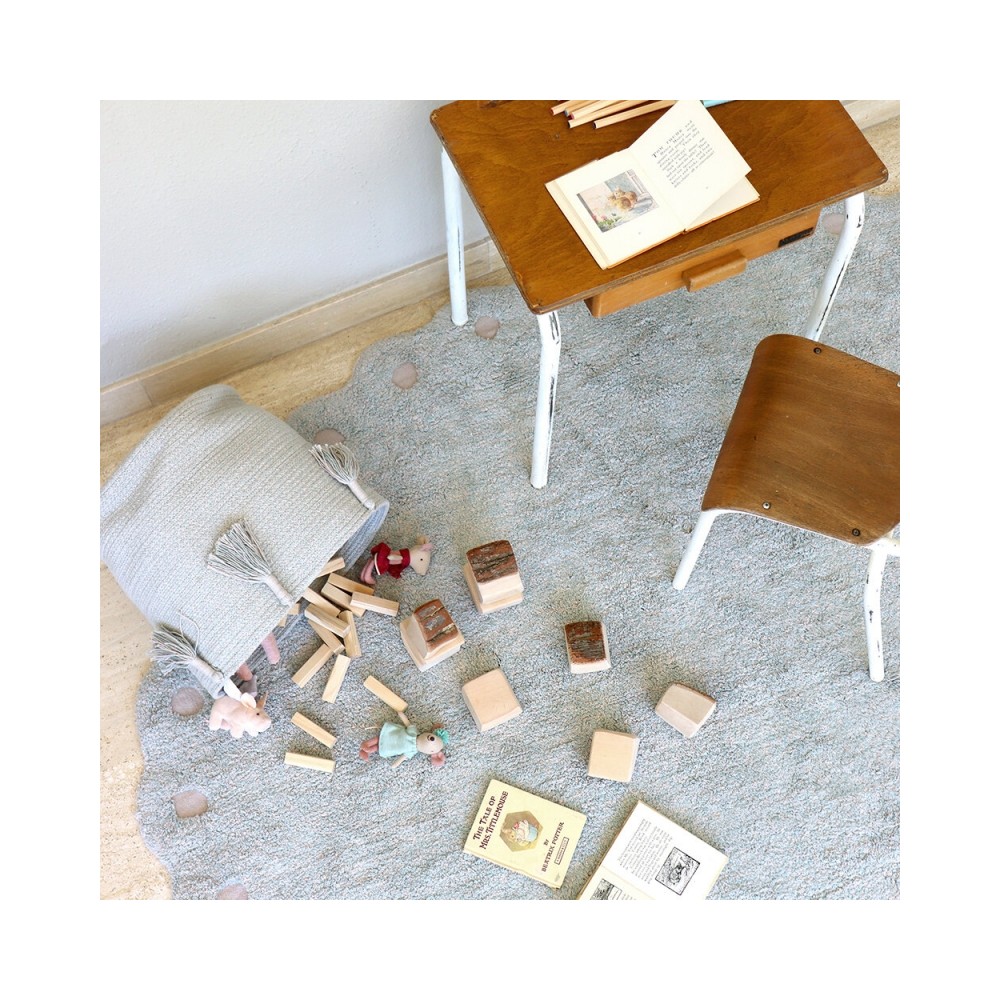 Aufbewahrungskorb Woody, Pearl Blue