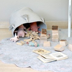 Aufbewahrungskorb Woody, Pearl Blue