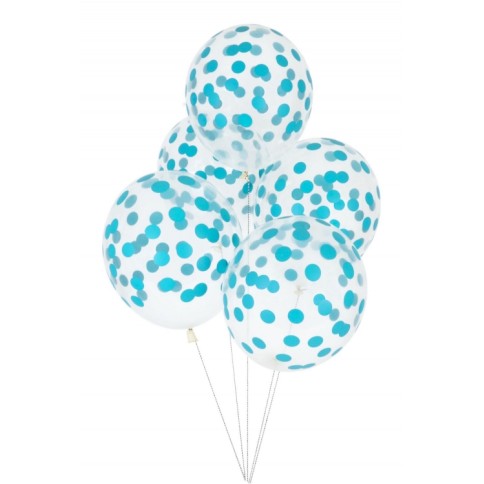 My Little Day Luftballone aus Latex, 5 Stk. - Confetti Blau