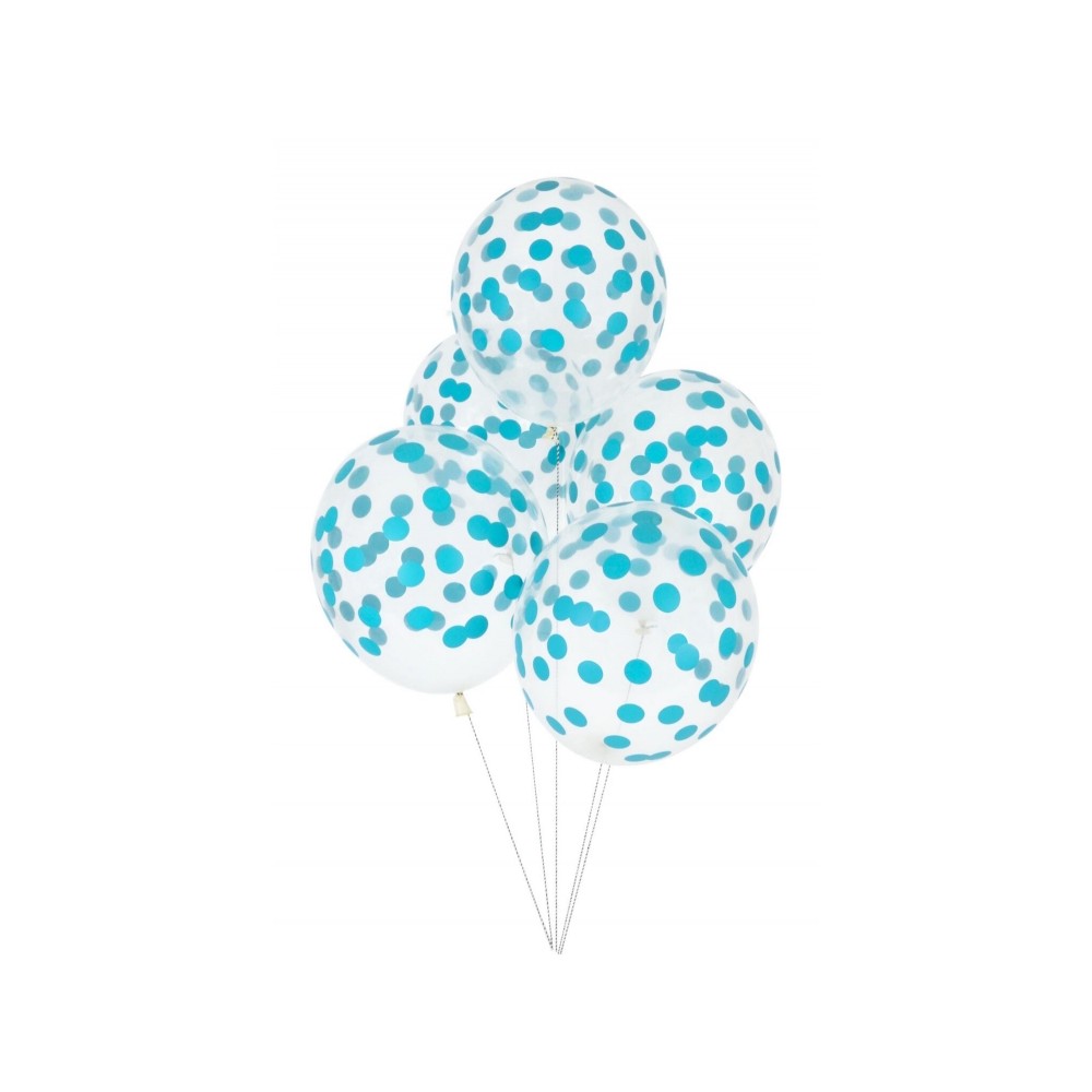 My Little Day Luftballone aus Latex, 5 Stk. - Confetti Blau