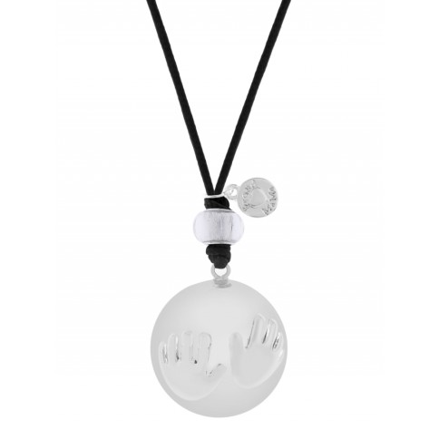 Bola-Kugel - BabyBel Schwangerschaftskette, Baby Händchen, Silber