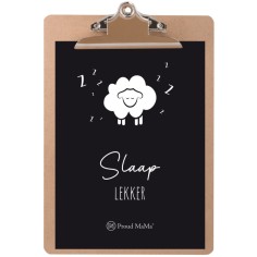 Karte mit Klemmbrett, Sleep Tight