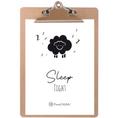 Karte mit Klemmbrett, Sleep Tight