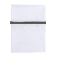 Babys only Bettlaken gestricktes Band, Khaki/Weiß (100x80 cm)