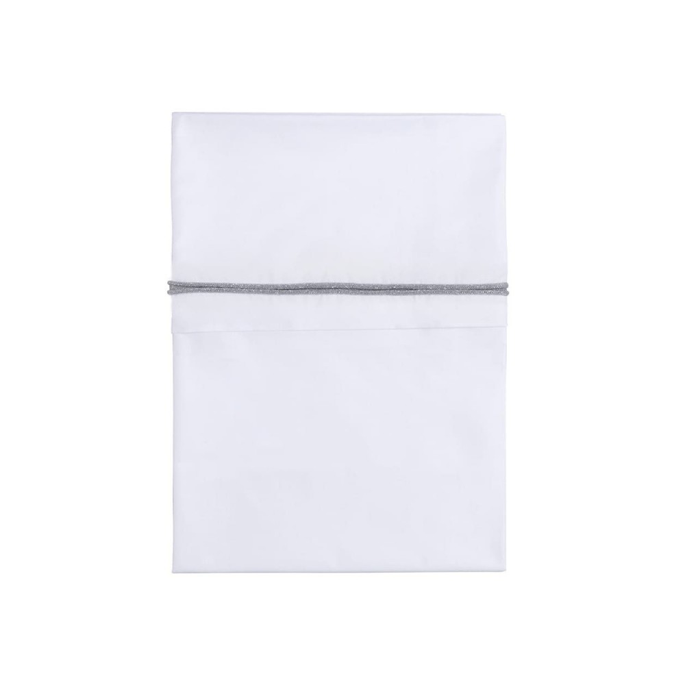 Babys only Bettlaken gestricktes Band, Silbergrau Melee/Weiß (100x80 cm)