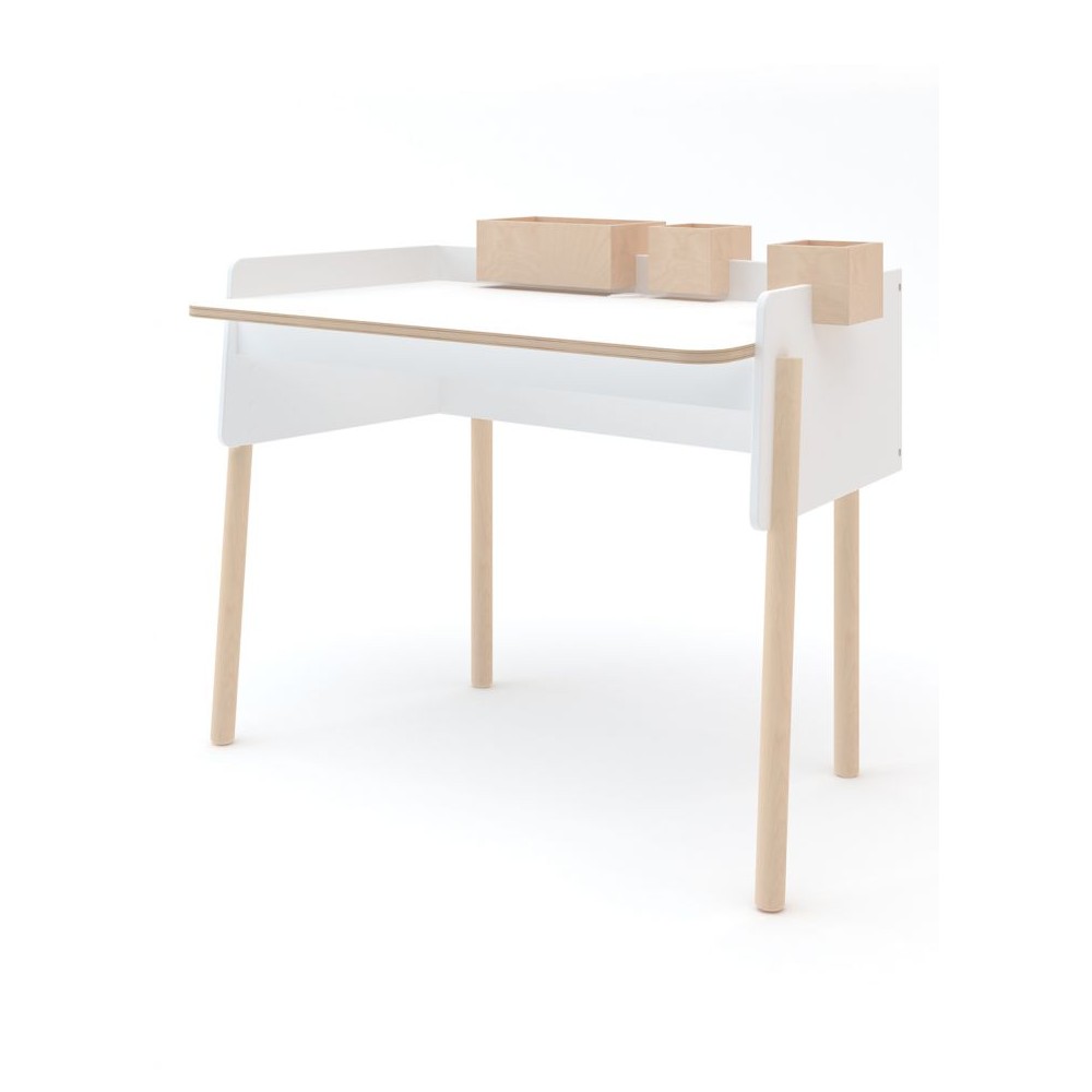 Oeuf NYC Brooklyn Schreibtisch, Birke/Weiss