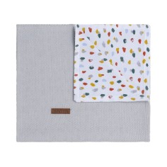 Babys only Gitterbettdecke Leaf, Silbergrau 100 x 135 cm