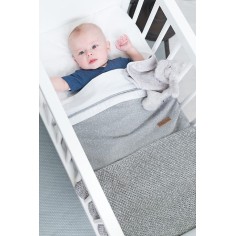 Babys only Gitterbettdecke soft Sparkle, Silbergrau Melee 100 x 135 cm