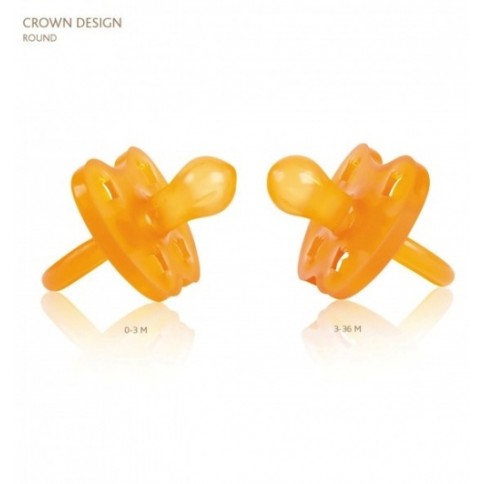 Sucette en caoutchouc naturel, couronne, ronde