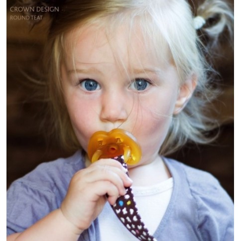 Sucette en caoutchouc naturel, couronne, ronde