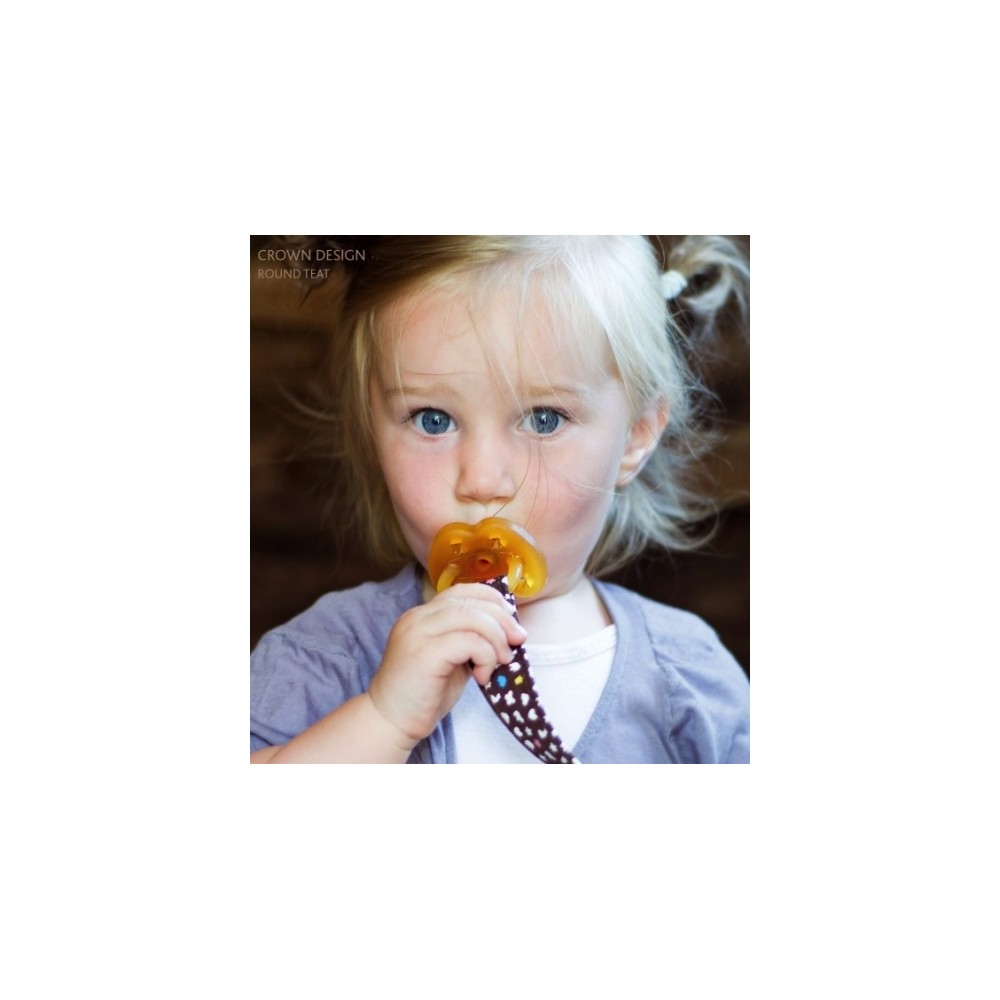 Sucette en caoutchouc naturel, couronne, ronde