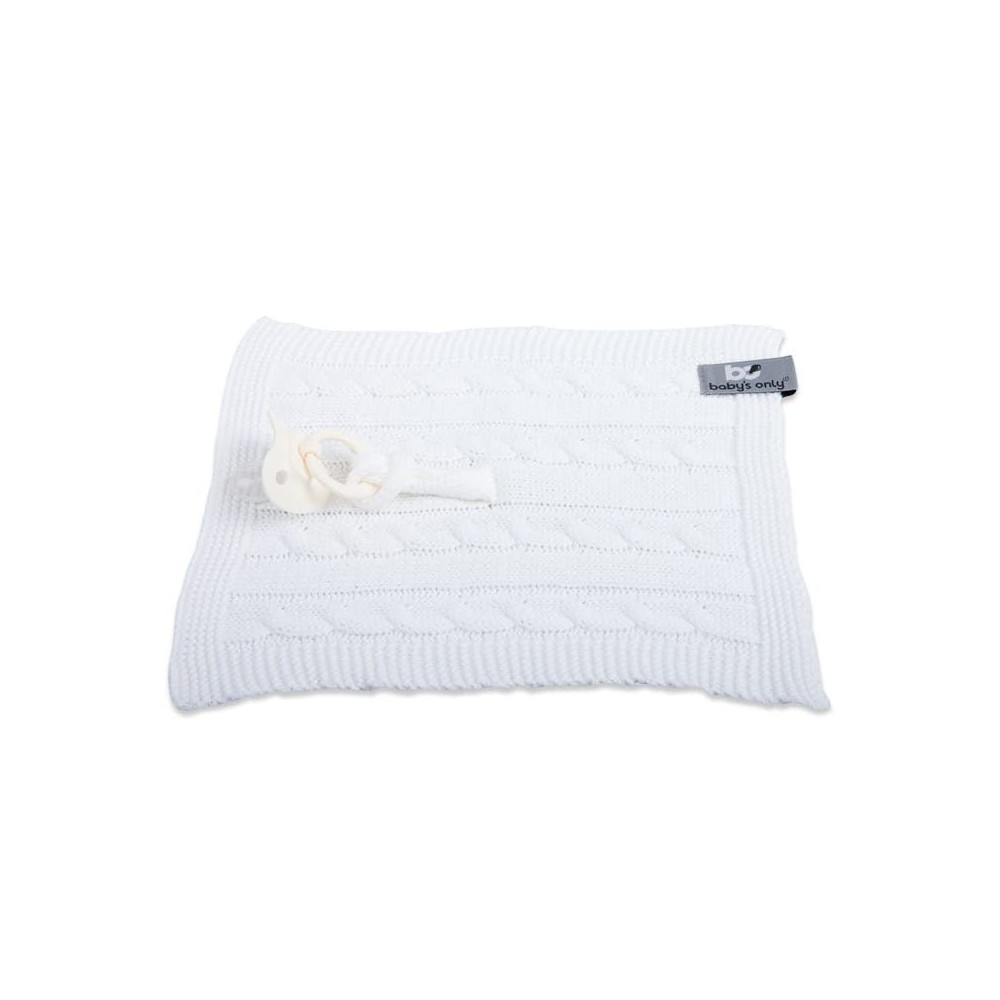Babys only Schnullertuch Cable, Weiss